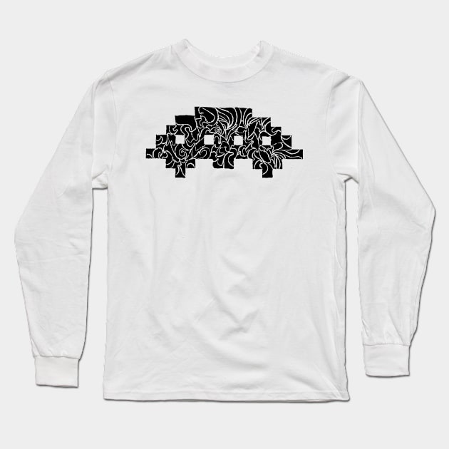 Space Invaders 2 Long Sleeve T-Shirt by Ugababa